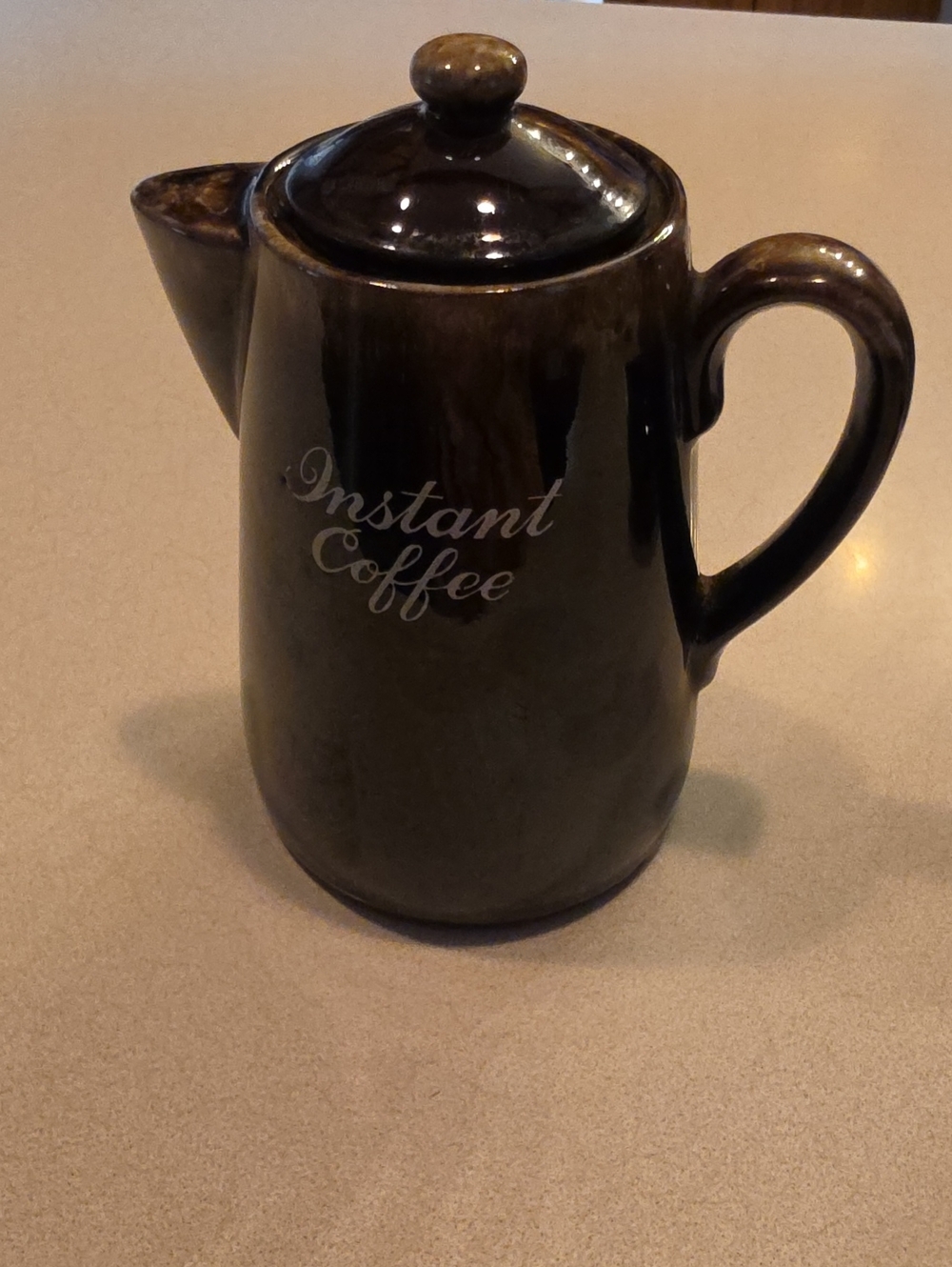 Vintage Mid-Century Brown Dip Glaze Coffe Pot Holder